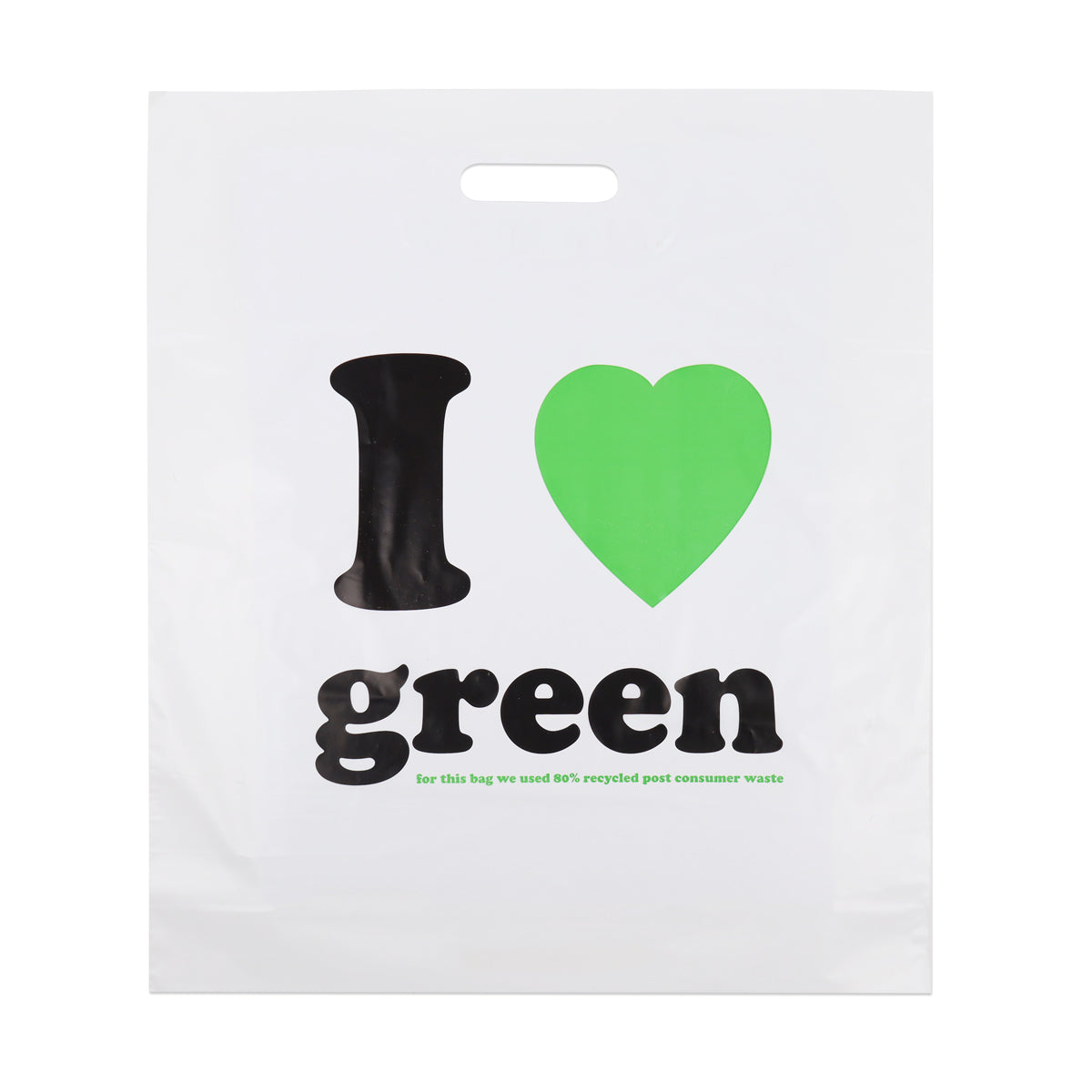Gerecyclede budget plastiek tassen - I love green