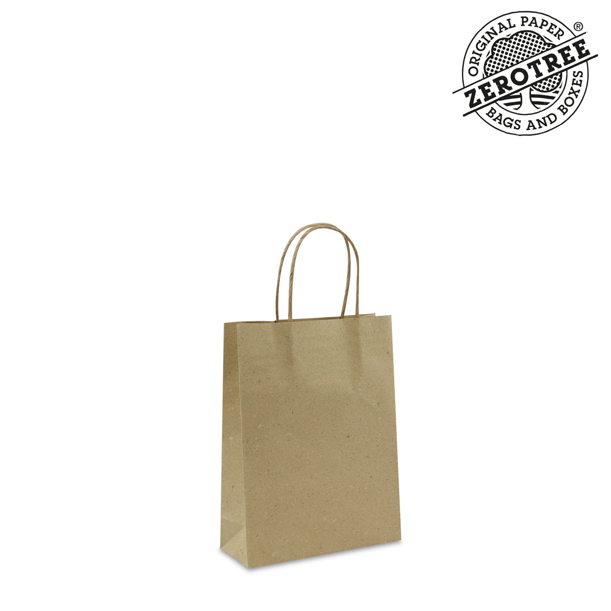 Papieren ZEROTREE® tassen deluxe , gedraaid handvat - Gerecycled graspapier