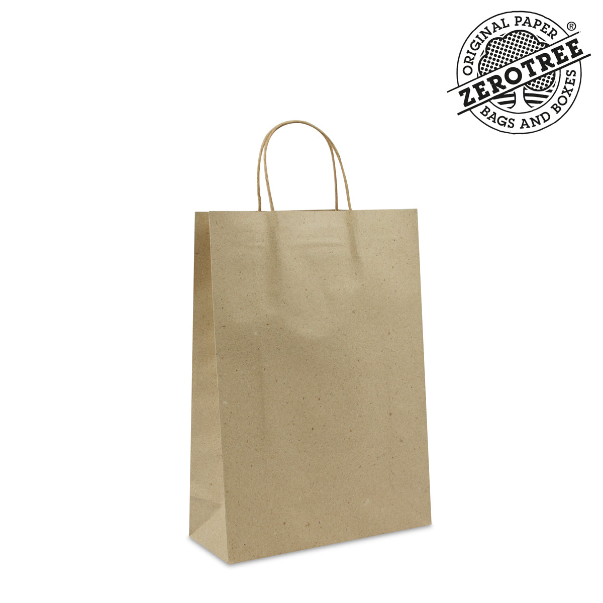 Papieren ZEROTREE® tassen deluxe , gedraaid handvat - Gerecycled graspapier