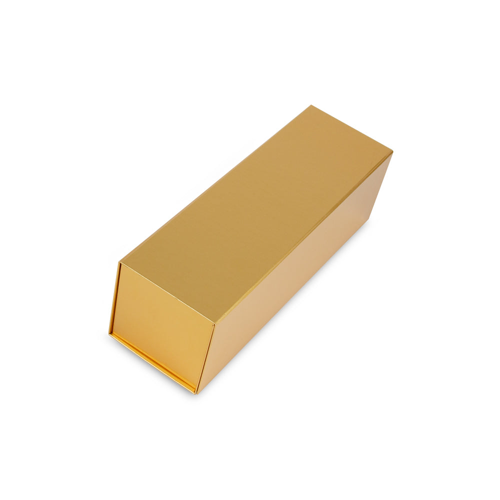 Magneet-wijnflesdozen glans gelamineerd. goud, zilver, rood en zwart/wit.