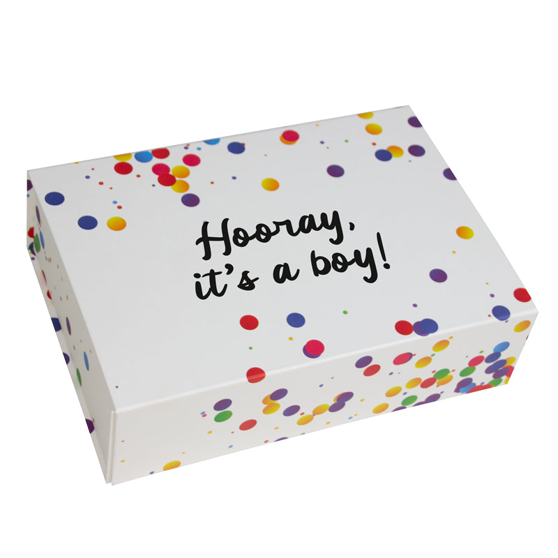 Magneetdozen Confetti - Hooray it's a boy!