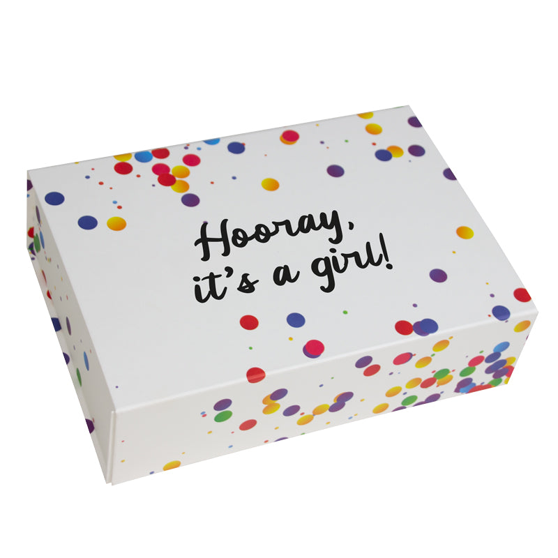 Magneetdozen Confetti - Hooray it's a girl!