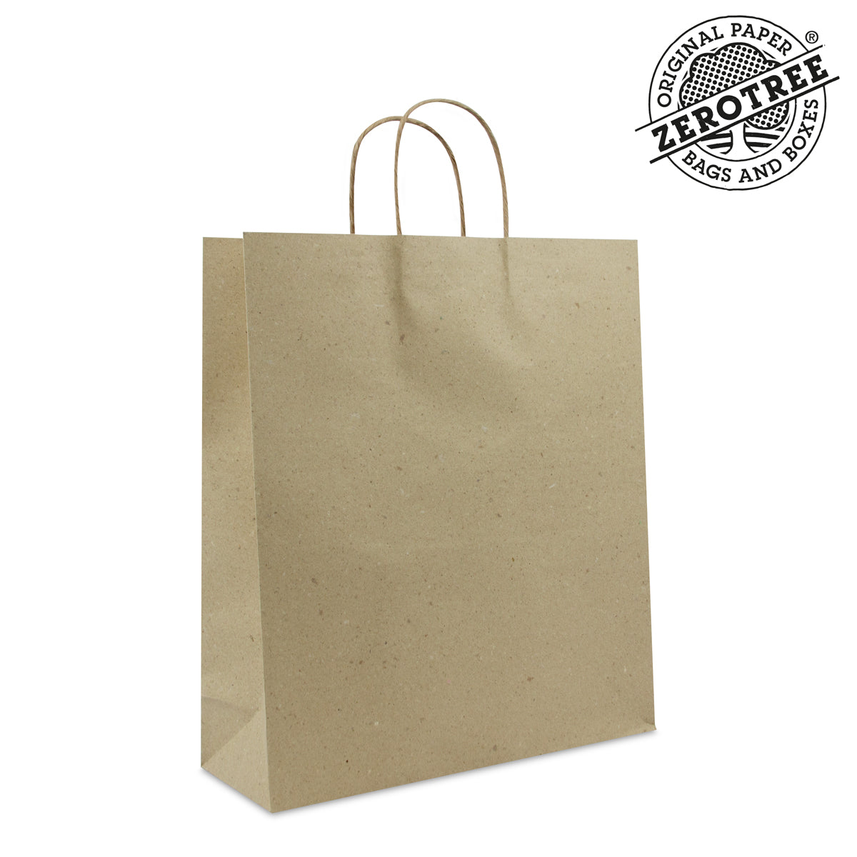 Papieren ZEROTREE® tassen deluxe , gedraaid handvat - Gerecycled graspapier