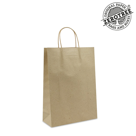 Papieren ZEROTREE® tassen deluxe , gedraaid handvat - Gerecycled graspapier