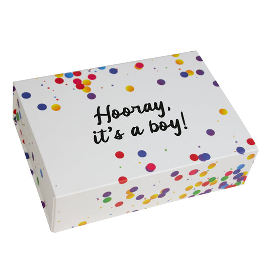 Magneetdozen Confetti - Hooray it's a boy!