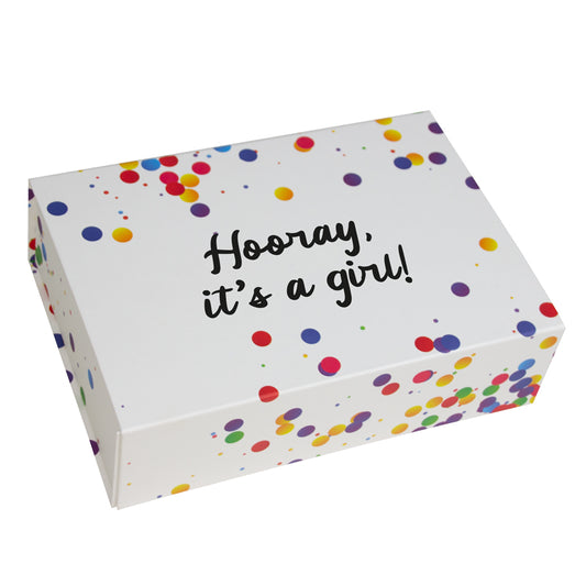 Magneetdozen Confetti - Hooray it's a girl!
